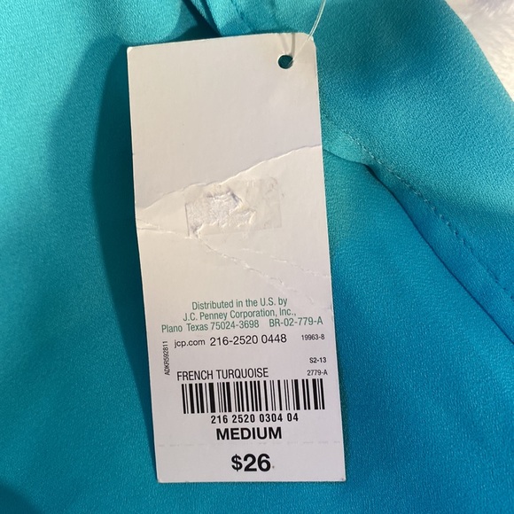 New Decree teal medium back lace yoke. Sheer - Picture 9 of 9